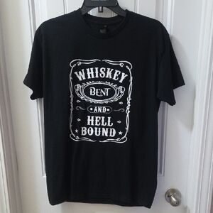 Gildan Black Graphic 'Whiskey Bent and Hell Bound' Tee